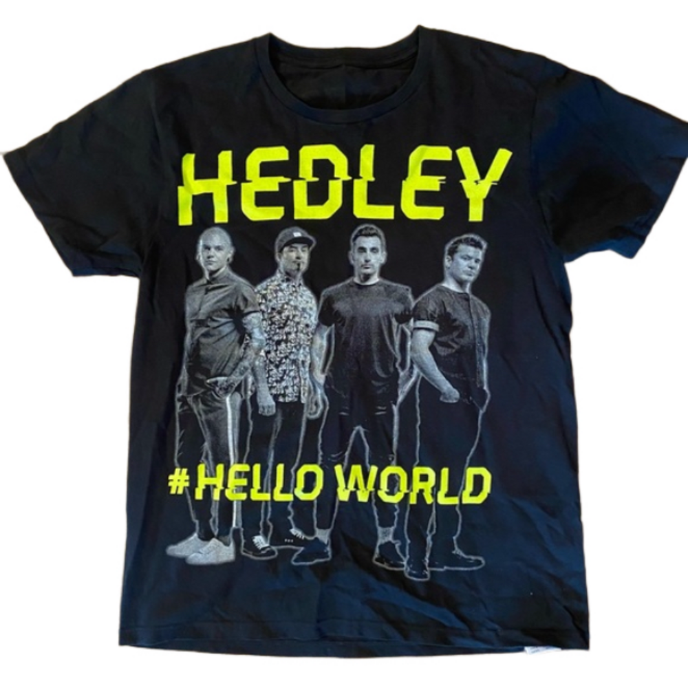 Hedley 2016 Hello World Tour Concert Band Graphic T-Shirt Unisex Black